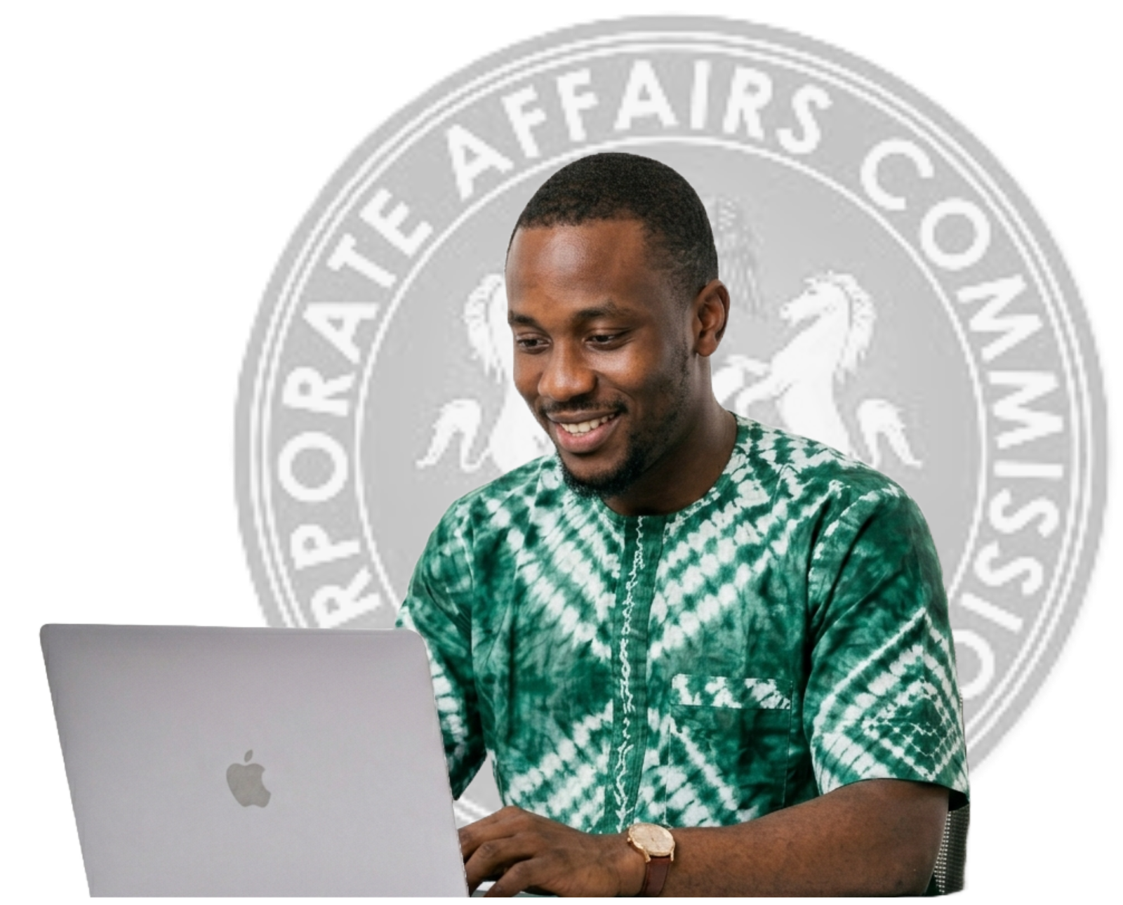 Young Nigerian professional on a laptop